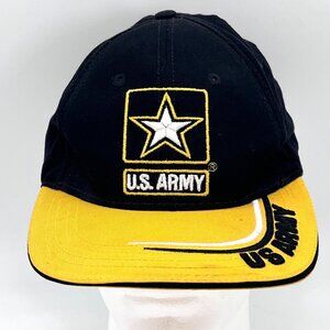 US Army Black & Yellow Baseball Cap Hat Army Strong Army Reserve Made in USA